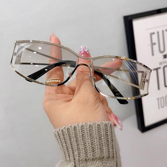 Y2K Sunglasses Women Metal Wrap Retro UV400 Protection Stylish Fashion - Picture 5 of 6